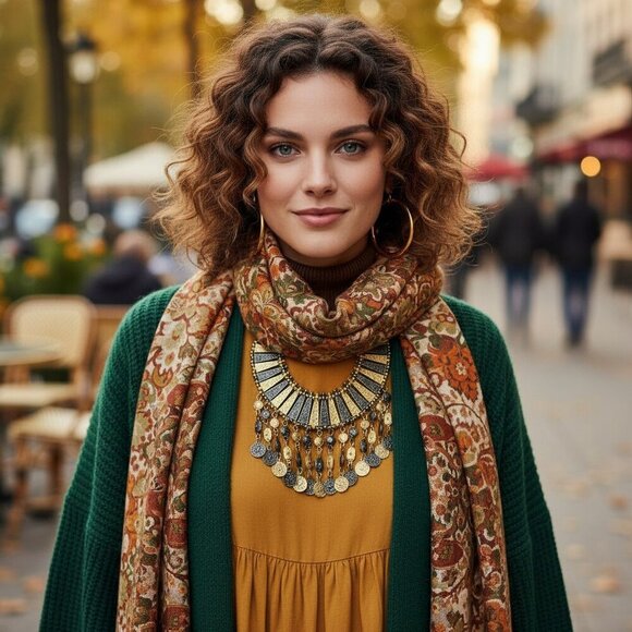 🆕️Indian Boho Chic Gold-Toned Statement Necklace | Artisan Masterpiece 🌿 - Picture 9 of 15